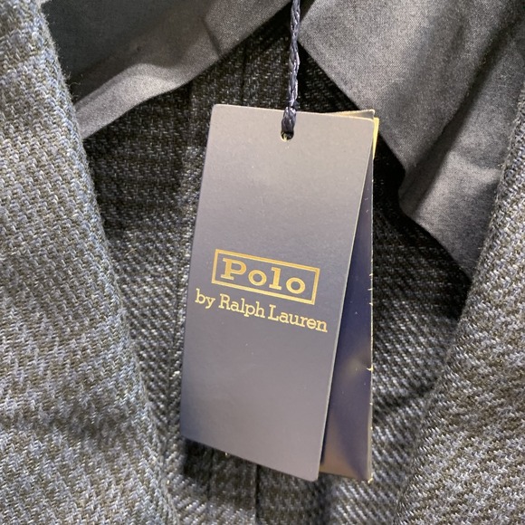 Polo Ralph Lauren Men's Blazer Tailored Glen Plaid Sport Coat Men 42R Navy Linen - Picture 4 of 15